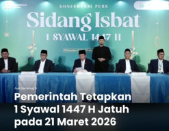 Kemenag RI Tetapkan Idulfitri 1447 H, Sabtu 21 Maret 2026